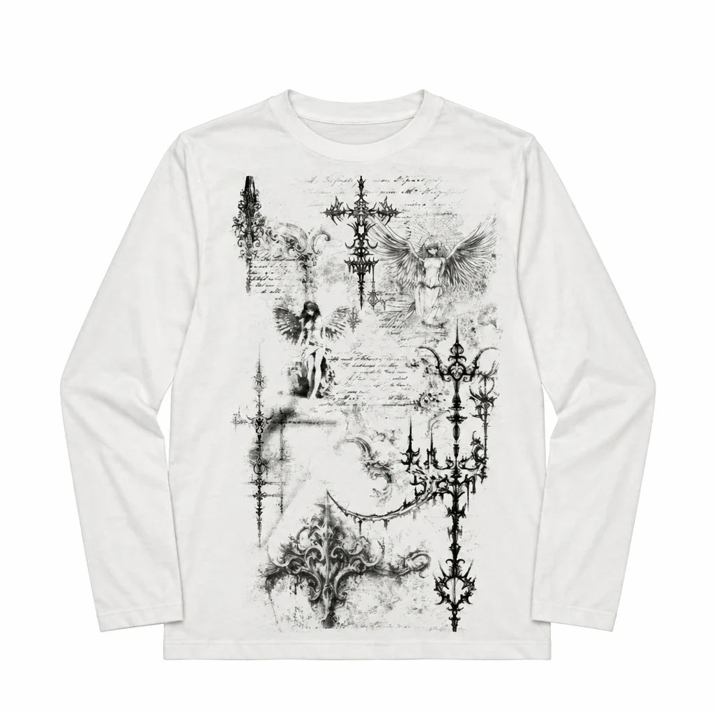 Maglia Donna Grafica Y2K a Maniche Lunghe